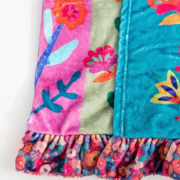 Natural Life Blue and Green Floral Towel Wrap & Hair wrap. - Picture 3 of 5